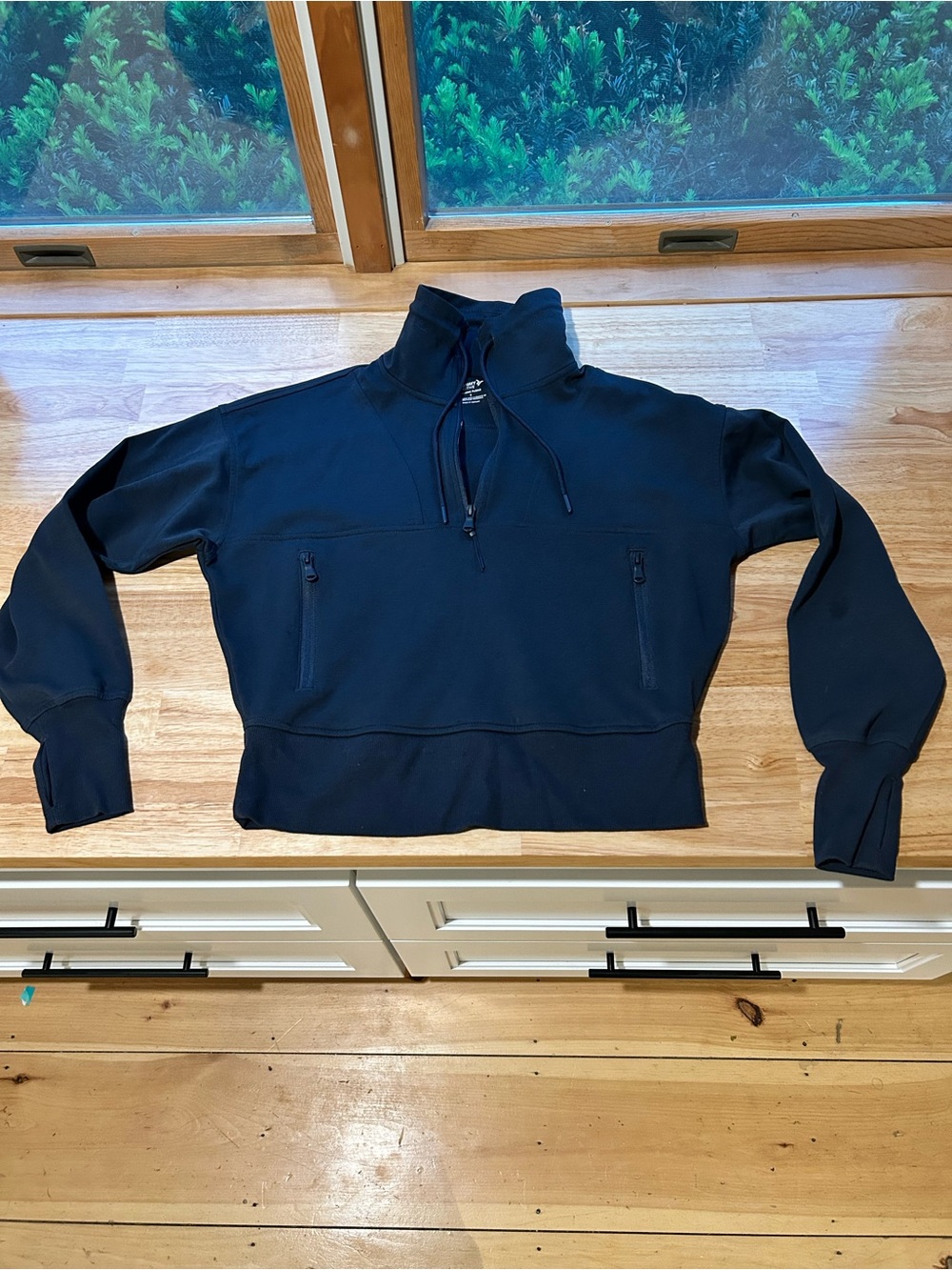 Old Navy Dynamic Fleece half zip sweatshirt in Navy Blue
